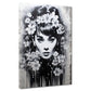 Quadro bianco nero Audrey con fiori