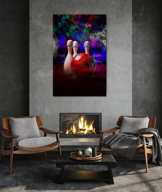 Quadro bowling artistico con colori bowlingpins