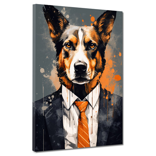 Quadro cane in abito Pop Art Colour
