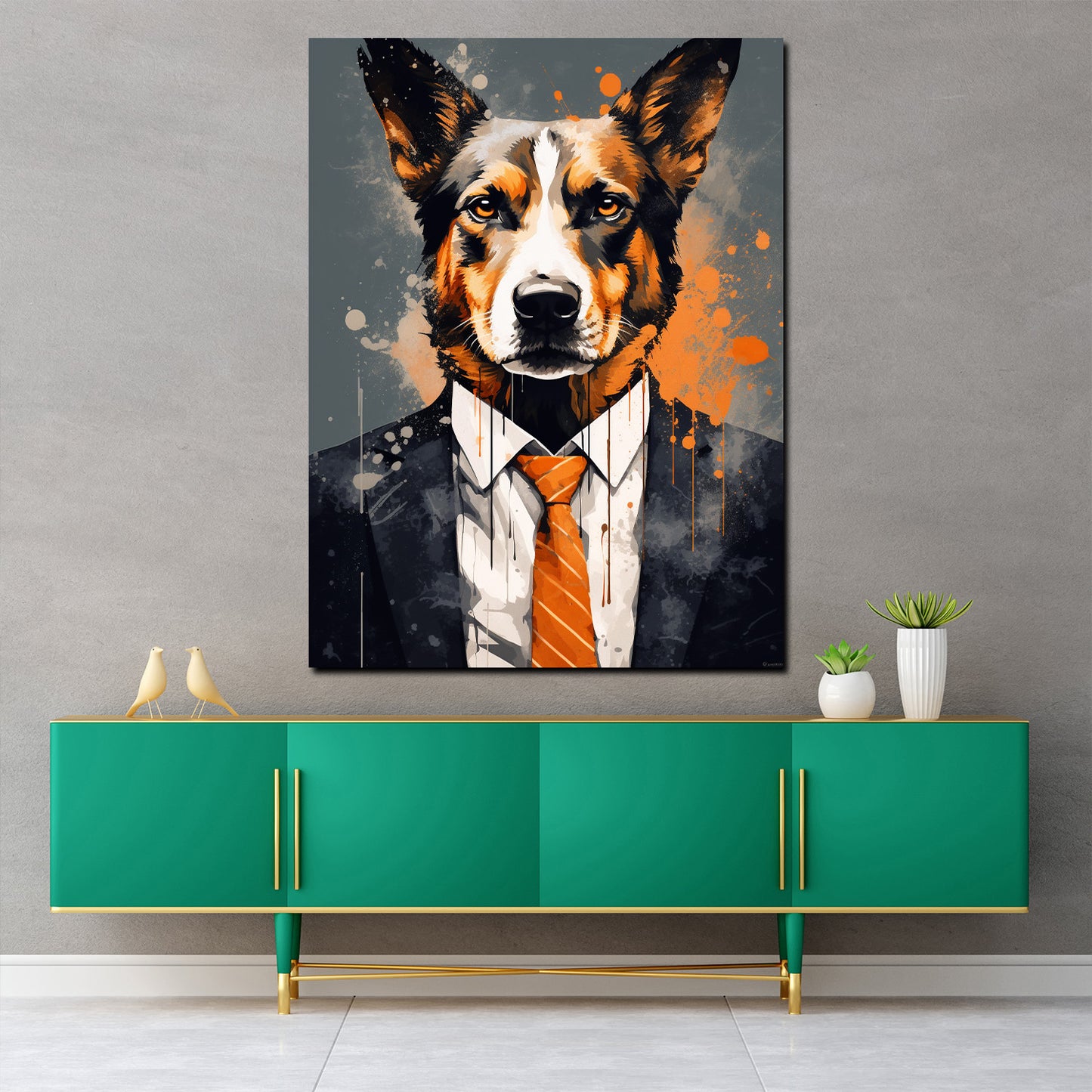 Quadro cane in abito Pop Art Colour