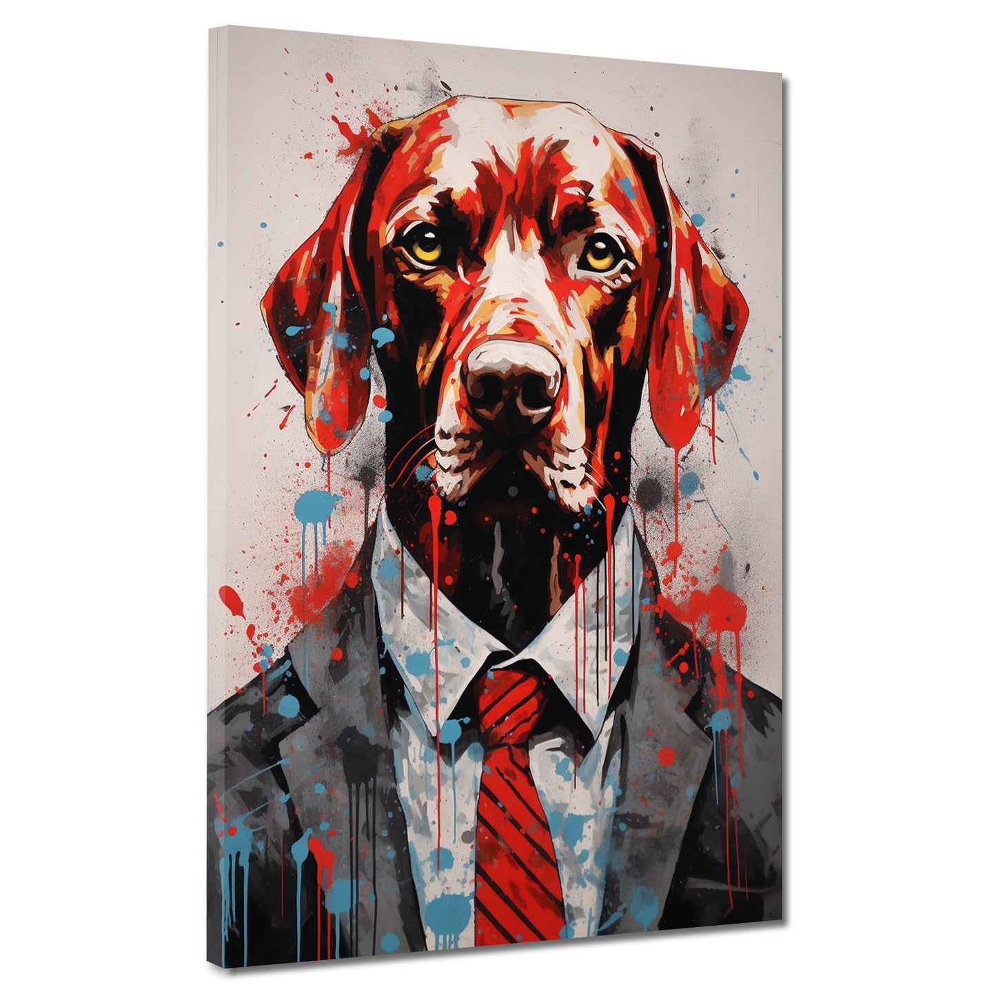 Quadro cane in abito Pop Art Red