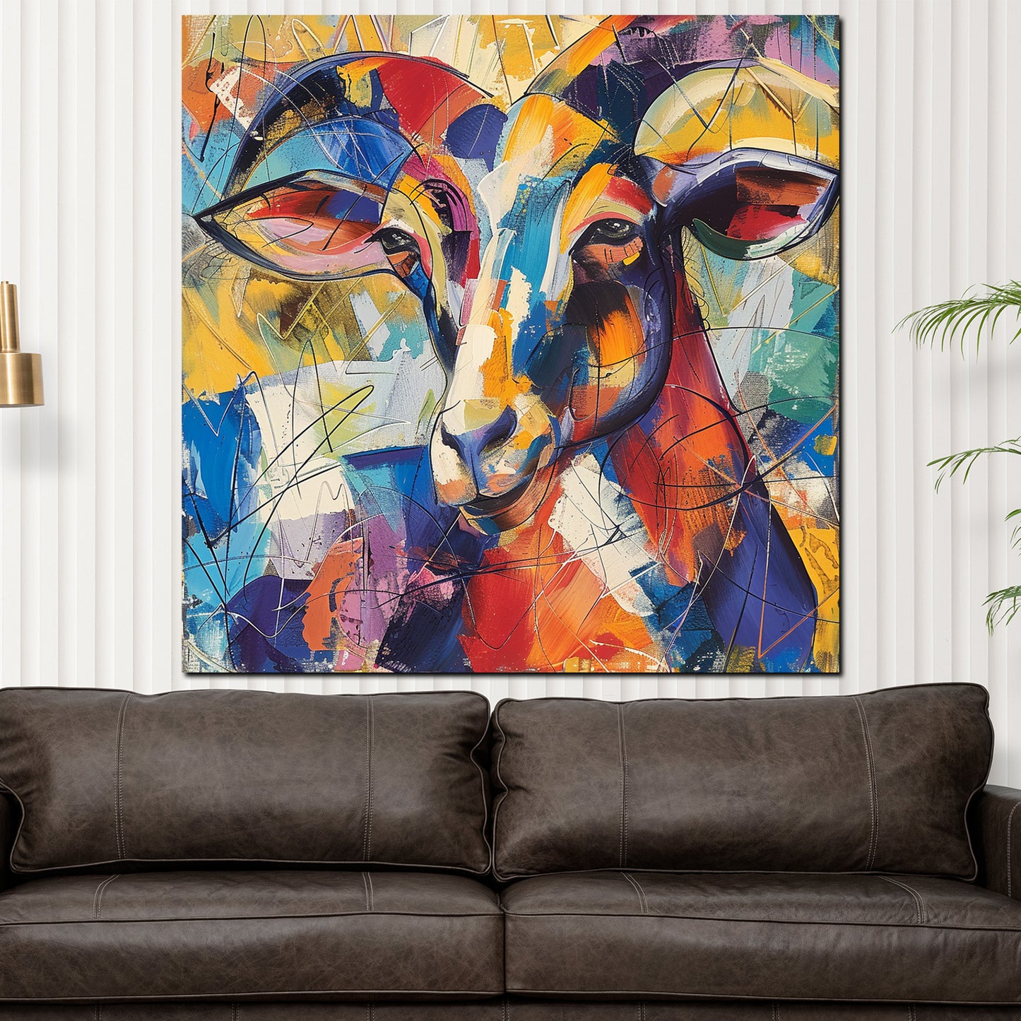 Quadro capra colorata in stile Pop Art