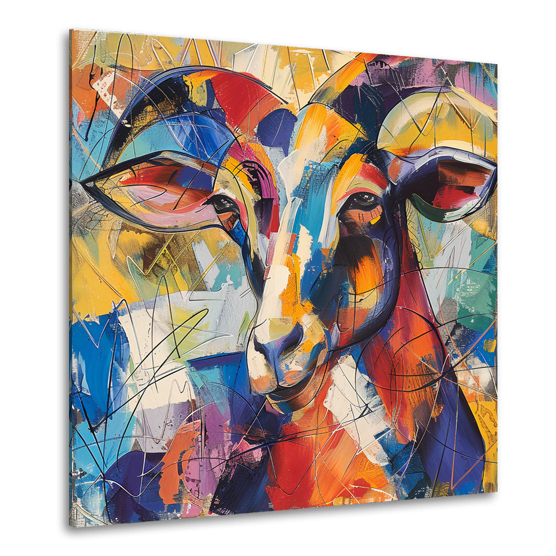 Quadro capra colorata in stile Pop Art