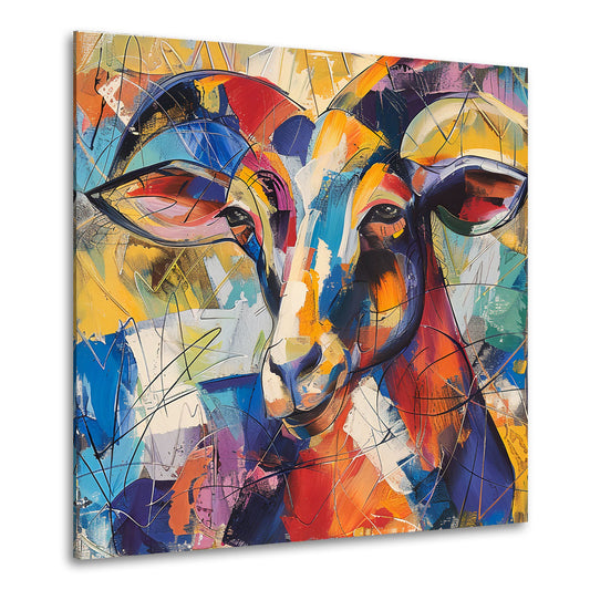 Quadro capra colorata in stile Pop Art