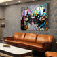 Quadro caschi da football in stile graffiti Rugby