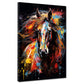 Quadro cavallo pop art frontale colour style