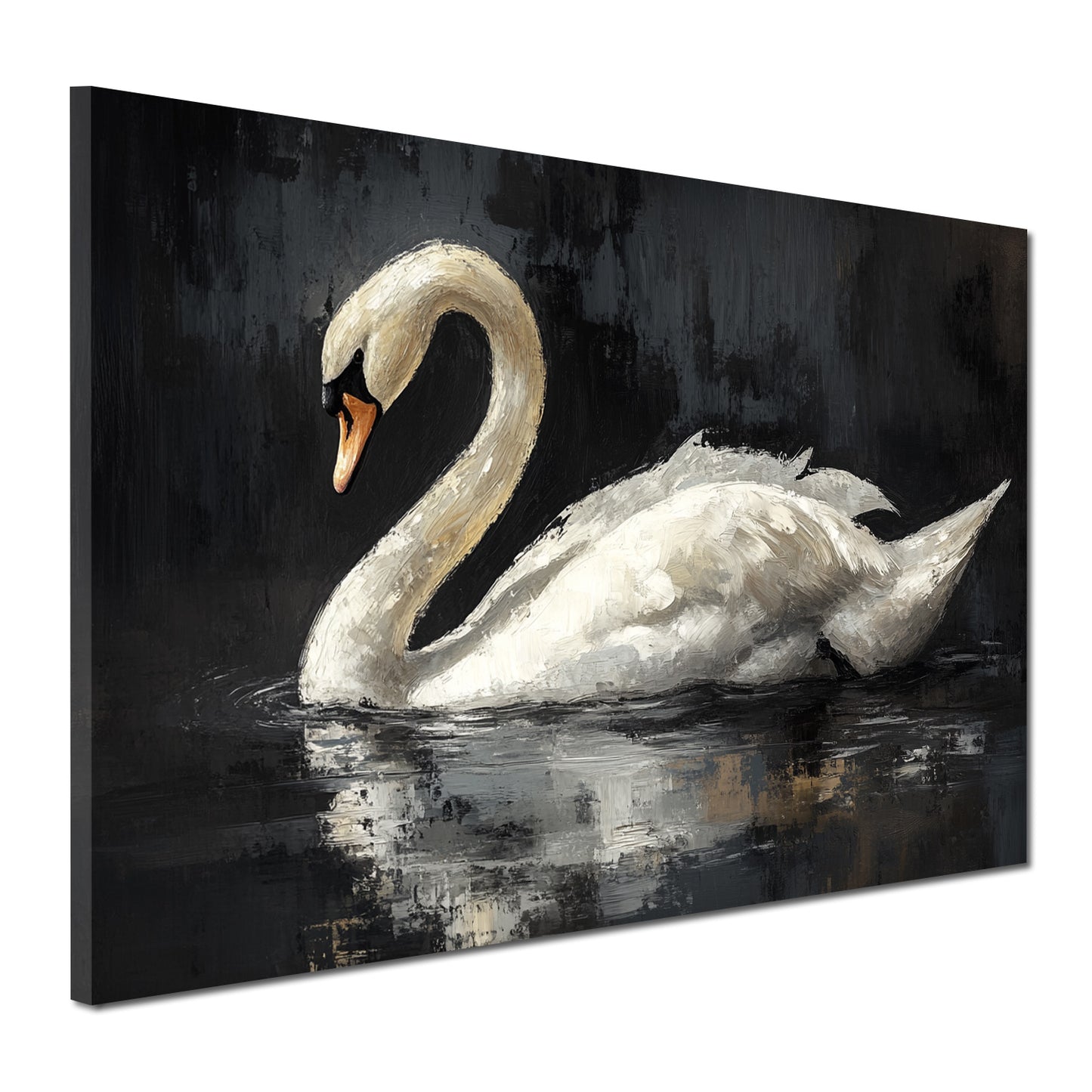 Quadro cigno bianco sull'acqua calma eleganza armonia natura moderno