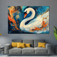 Quadro cigno pittorico con esplosione di colori eleganza dinamica astratto