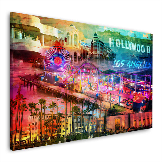 Quadro città Los Angeles pop art Hollywood
