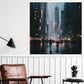 Quadro città New York pioggia luci notturne moderno