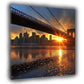 Quadro città New York tramonto ponte skyline riflesso moderno