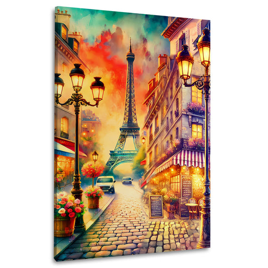 Quadro città Parigi strada torre eiffel atmosfera romantica