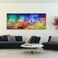 Quadro città Roma monumenti famosi colosseo san pietro architettura moderna