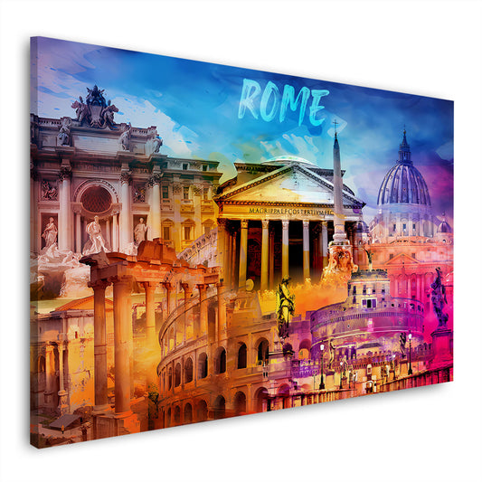 Quadro città Roma panorama storico architettura