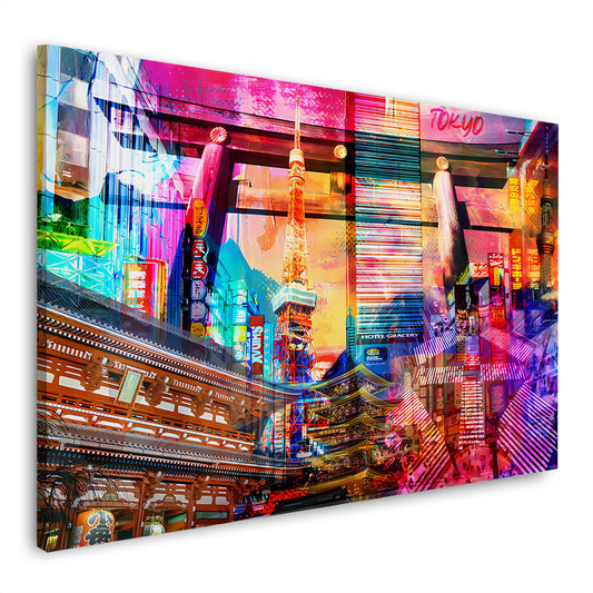 Quadro città Tokyo Giappone pop art