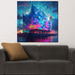 Quadro città pop art amburgo elbphilharmonie architettura colorata riflessi luce