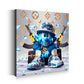 Quadro comic personaggio blu ricchezza lusso diamanti moderno