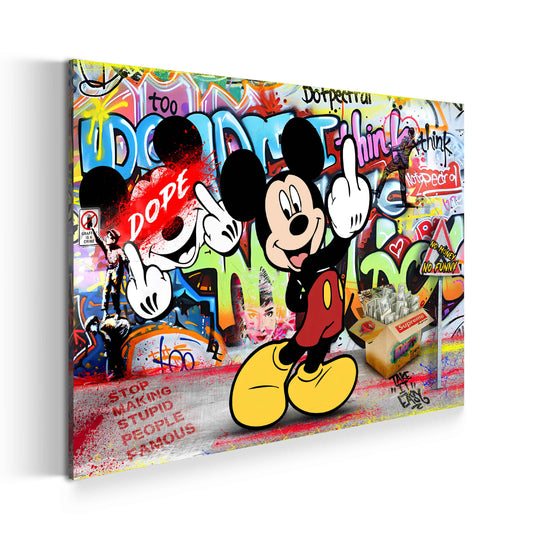 Quadro comic topo street art provocazione critica sociale moderno
