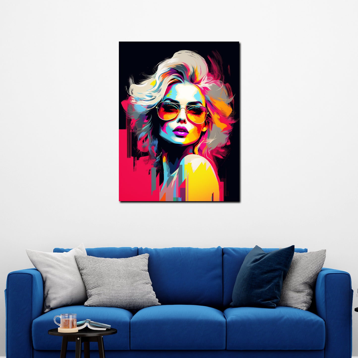 Quadro cool girl retro style bellissima donna pop art