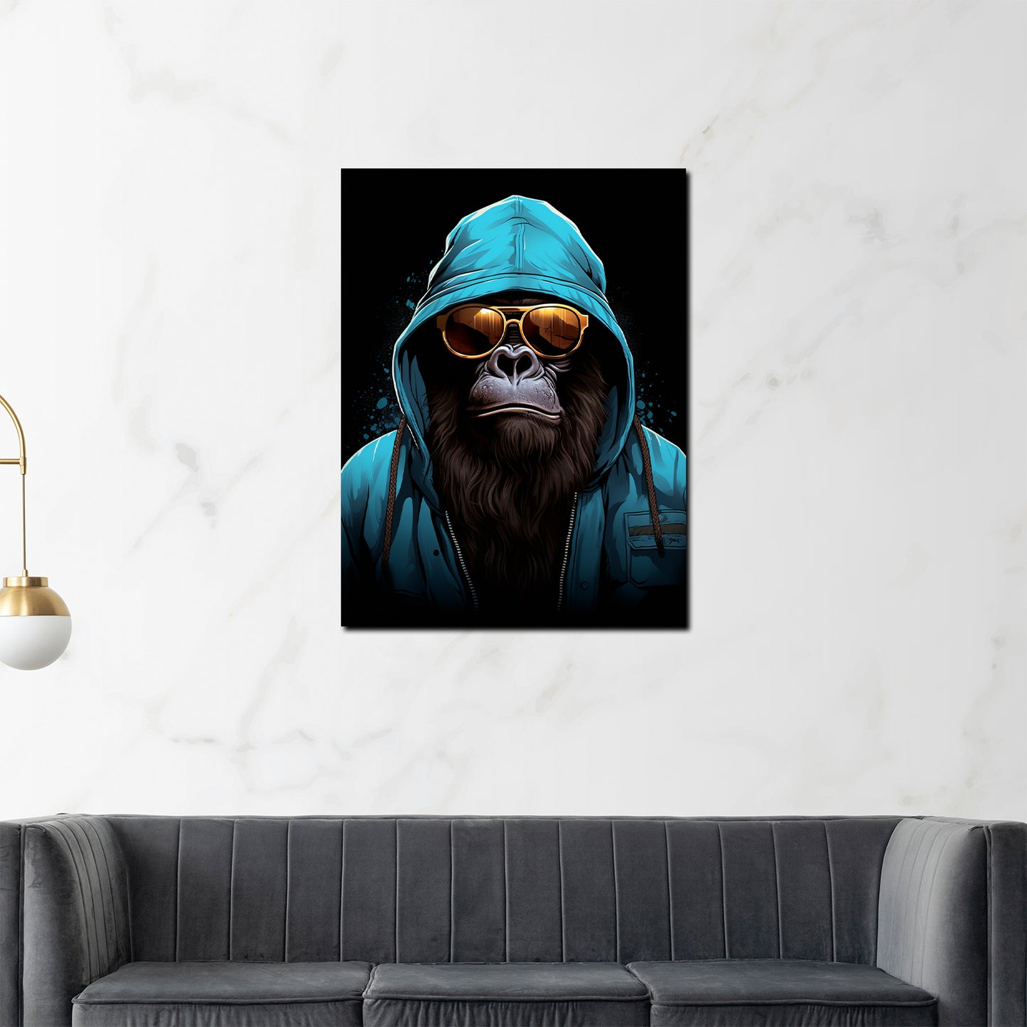 Quadro cool gorilla con hoodie