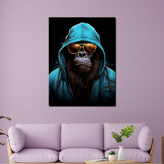 Quadro cool gorilla con hoodie