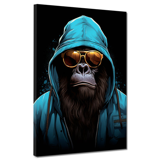 Quadro cool gorilla con hoodie