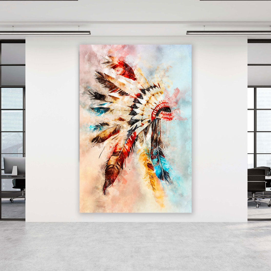 Quadro copricapo indiano apache colour
