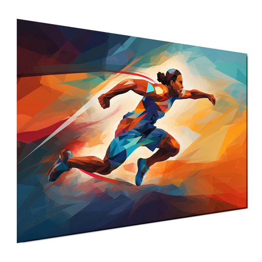 Quadro corridore astratto in corsa