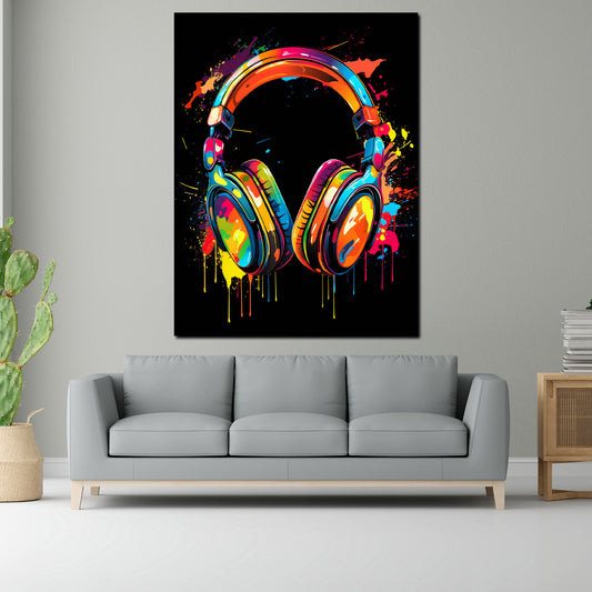Quadro cuffie pop art