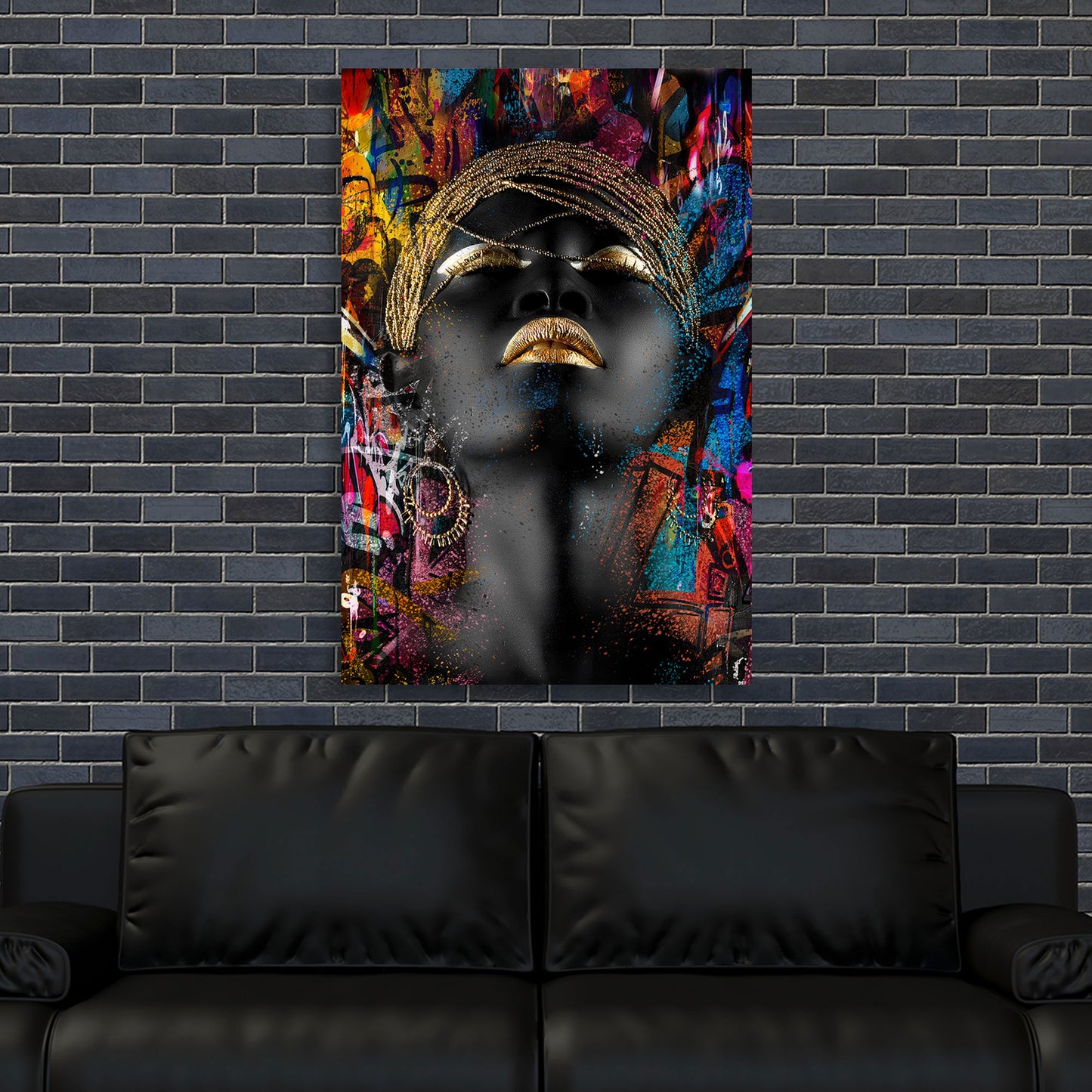 Quadro donna africana graffiti street art