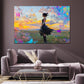 Quadro donna al tramonto pop art vivace moderno
