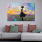Quadro donna al tramonto pop art vivace moderno