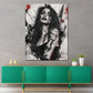 Quadro donna sensuale bianco e nero con dettagli rossi