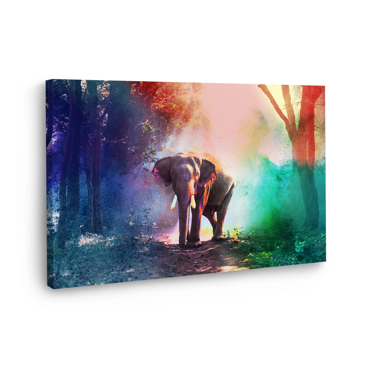 Quadro elefante astratto nella foresta