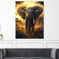 Quadro elefante maestoso nella savana dorata al tramonto