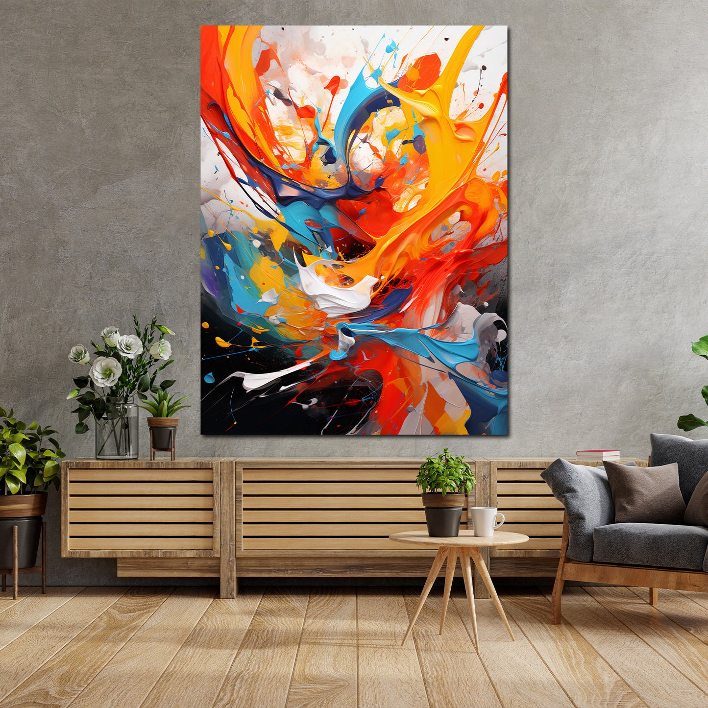 Quadro esplosione dinamica di colori