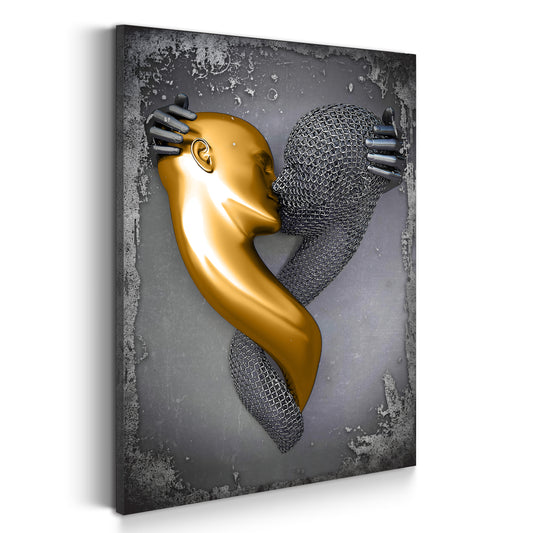 Quadro figura astratta stile metallo Kiss Arte murale metallica body