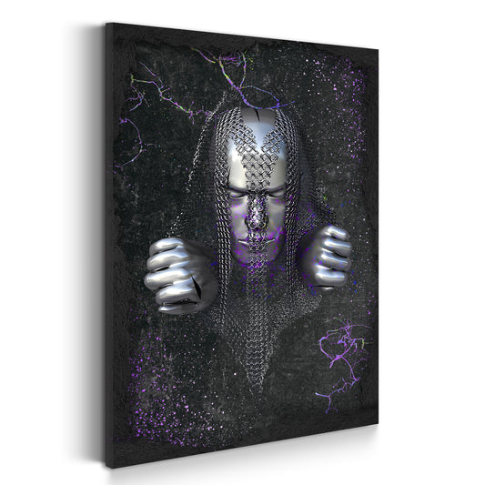 Quadro figura astratta stile metallo face colour arte murale metallica corpo