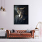 Quadro gatto carismatico in abito che fuma potere eleganza moderno