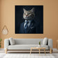 Quadro gatto elegante in abito business stile successo autorità moderno