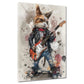 Quadro gatto rockstar chitarra pop art moderna
