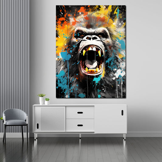 Quadro gorilla astratto colore pop art