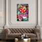 Quadro graffiti pop art cuore con scritta Dream Big e colori vivaci
