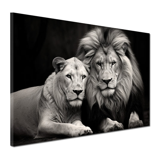 Quadro leone beautiful lions binaco e nero