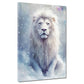 Quadro leone bianco maestoso invernale