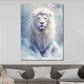 Quadro leone bianco maestoso invernale