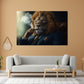 Quadro leone con sigaro eleganza potere successo moderno