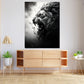 Quadro leone testa asttratto bianco e nero