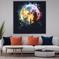 Quadro luna foresta colorato notte cielo
