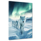 Quadro lupi bianchi nella neve aurora boreale natura libertà moderno